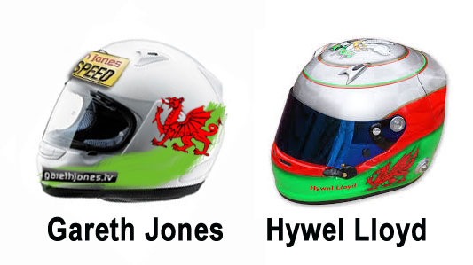 Gareth Jones and Hywe Lloyd Helmets