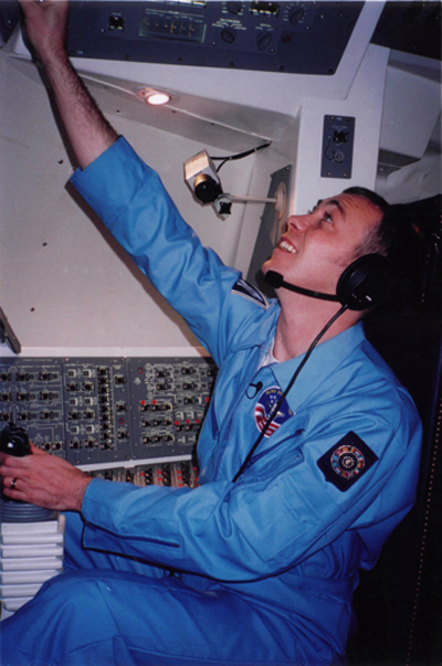 Gareth Jones on the bridge of the Space Shuttle