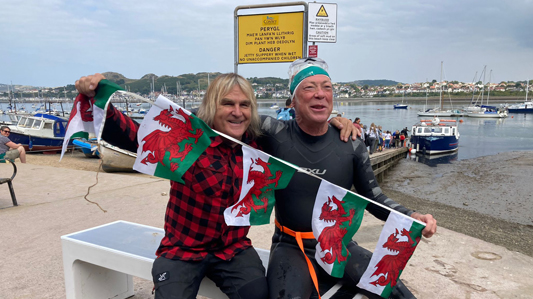 Mike Peters & Gareth Jones celebrate
